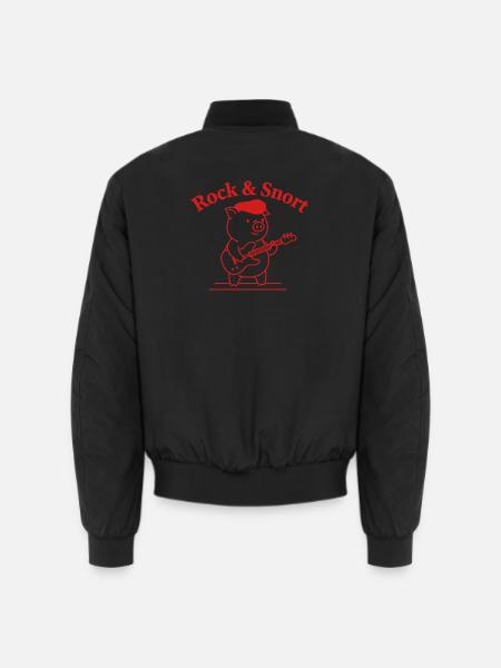 Rock & Snort Pig Guitar - Unisex Bomber Jacket - black