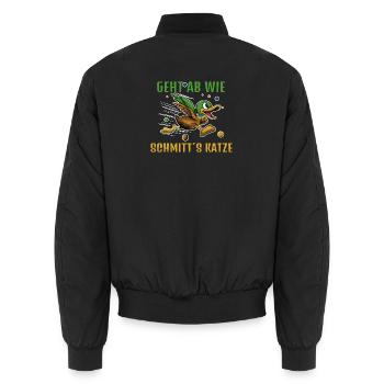 Geht Ab Wie Schmitts Katze Ente - Unisex Bomberjacke - Schwarz - Hinten - AI Model Male 185 light (185cm)