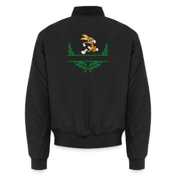 Rabbit Laurel Wreath with Namespace - Unisex Bomber Jacket - black - Back - AI Model Male 185 light (185cm)