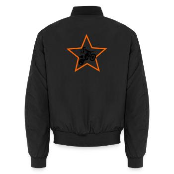 Motocross - Unisex Bomber Jacket - black - Back - AI Model Male 185 light (185cm)