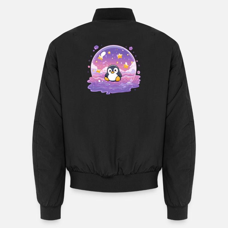 Pinguin im Sternensiegel Unisex Bomberjacke