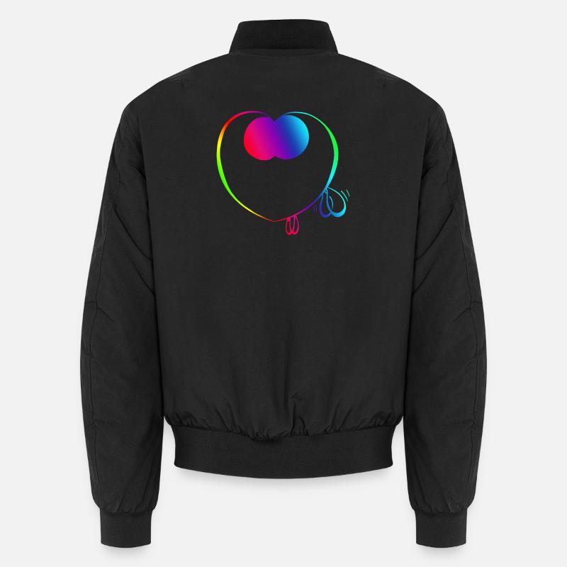 Cute rainbow trickster - Unisex Bomber Jacket - black