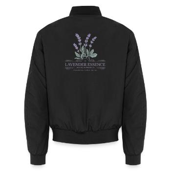 Lavendel Vintage - Unisex Bomberjacke - Schwarz - Hinten - AI Model Male 185 light (185cm)