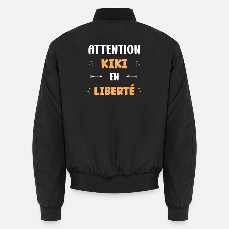 Attention Kiki in freedom - Unisex Bomber Jacket - black
