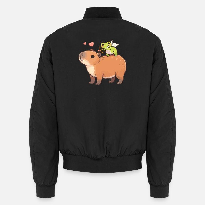 Capybara & Grenouille Cupidon – Motif de la Saint-Valentin Bomber unisexe