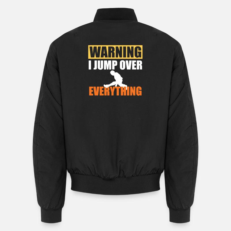 Warning I Jump Over Everything Parkour Design Unisex Bomberjacke