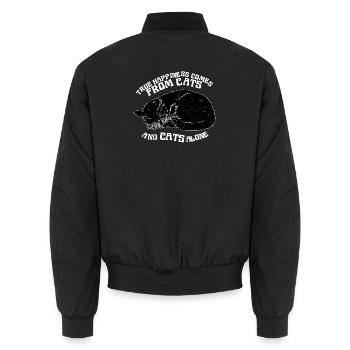 LE VRAI BONHEUR VIENT DES CHATS - Bomber unisexe - noir - Dos - AI Model Male 185 light (185cm)