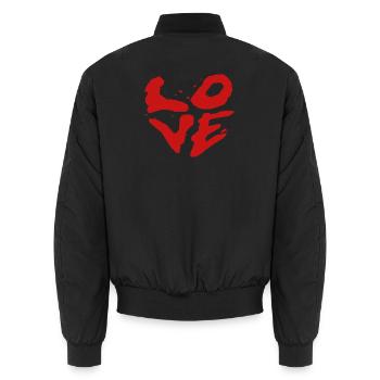 Love Brush Style - Street Art - Unisex Bomber Jacket - black - Back - AI Model Male 185 light (185cm)