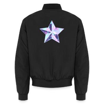 Pastellstern Neon Skyline - Unisex Bomberjacke - Schwarz - Hinten - AI Model Male 185 light (185cm)