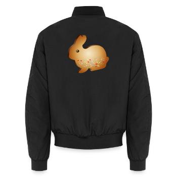 Motif de biscuits de lapin de Pâques avec des vermicelles de sucre colorées - Bomber unisexe - noir - Dos - AI Model Male 185 light (185cm)