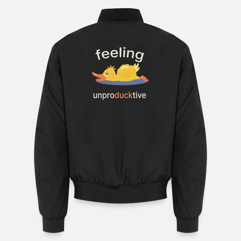 Feeling Unproducktive – Funny Duck Saying - Unisex Bomber Jacket - black