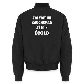 Ich hatte meinen ökologischen Albtraum - Unisex Bomberjacke - Schwarz - Hinten - AI Model Male 185 light (185cm)
