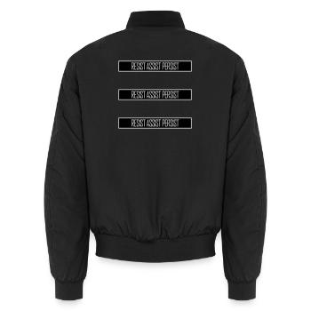 Resist Assist Persist Aktivismus Motivation Logo - Unisex Bomberjacke - Schwarz - Hinten - AI Model Male 185 light (185cm)