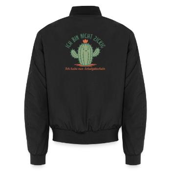 Ich bin nicht launisch Kaktus Schutzstacheln - Unisex Bomberjacke - Schwarz - Hinten - AI Model Male 185 light (185cm)