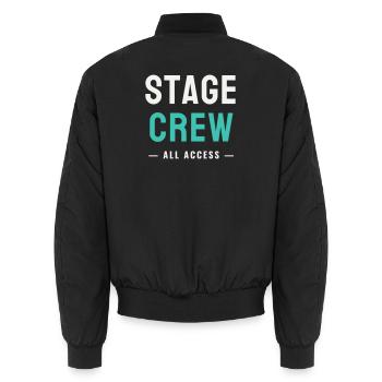 Stage Crew All Access Stage Team Staff Concert - Unisex Bomber Jacket - black - Back - AI Model Male 185 light (185cm)