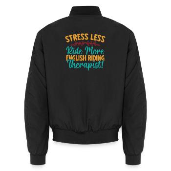 Hobby Horse Rider THerapist English Riding - Unisex Bomberjacke - Schwarz - Hinten - AI Model Male 185 light (185cm)