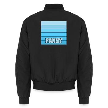 Girl's name Fanny - Unisex Bomber Jacket - black - Back - AI Model Male 185 light (185cm)