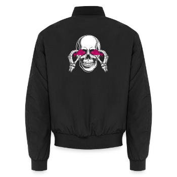 Crâne avec poisson rose - Bomber unisexe - noir - Dos - AI Model Male 185 light (185cm)