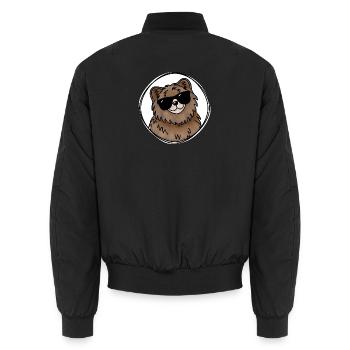 Cooler Bär mit Sonnenbrille – Wild - Unisex Bomberjacke - Schwarz - Hinten - AI Model Male 185 light (185cm)