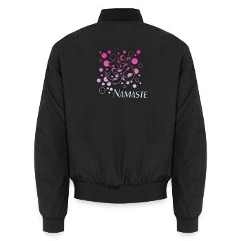 Om Namaste  - Unisex Bomberjacke - Schwarz - Hinten - AI Model Male 185 light (185cm)