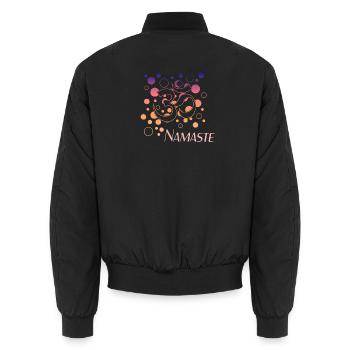 Namaste Om  - Unisex Bomberjacke - Schwarz - Hinten - AI Model Male 185 light (185cm)