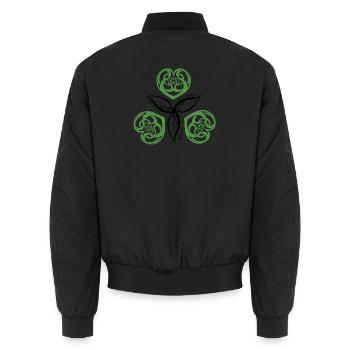 Celtic Irland Wikinger Keltisch Knoten Muster Baum - Unisex Bomberjacke - Schwarz - Hinten - AI Model Male 185 light (185cm)
