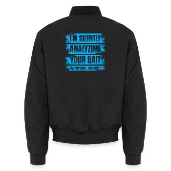 I'm physical therapist Physiotherapie Physio - Unisex Bomberjacke - Schwarz - Hinten - AI Model Male 185 light (185cm)