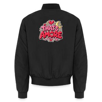 Das ist Amore Herz & Mond Themen-T-Shirt - Unisex Bomberjacke - Schwarz - Hinten - AI Model Male 185 light (185cm)