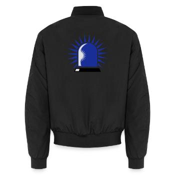 Gyrophare bleu - Bomber unisexe - noir - Dos - AI Model Male 185 light (185cm)