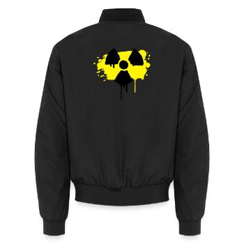 radio active sign as graffiti - Unisex Bomber Jacket - black - Back - AI Model Male 185 light (185cm)