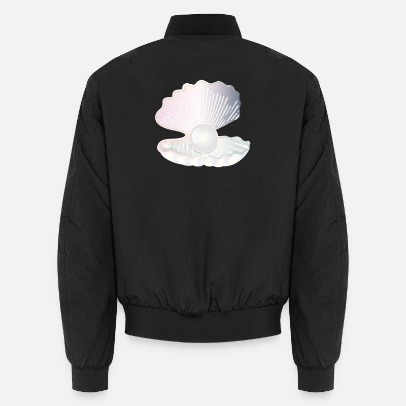 iridescent open shell with large pearl Unisex Bomber Jacket