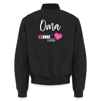 Oma Loading Herz Enkelin Mädchen Werdende Oma - Unisex Bomberjacke - Schwarz - Hinten - AI Model Male 185 light (185cm)
