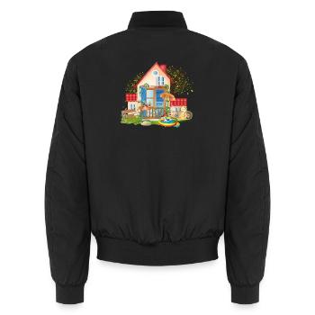Maison de rêve pour tomber amoureux - Villa avec grand jardin - Bomber unisexe - noir - Dos - AI Model Male 185 light (185cm)