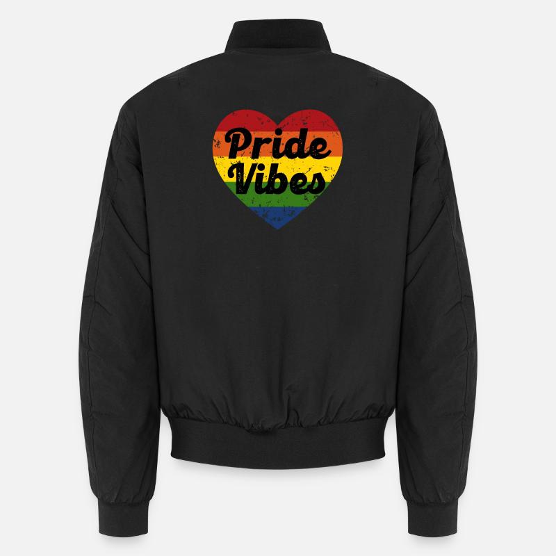 Pride Vibes Herz-Design - Unisex Bomberjacke - Schwarz