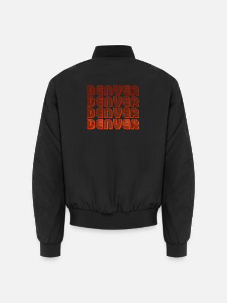 Denver Retro Block Font - Unisex Bomber Jacket - black