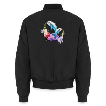 Dauphins Les créatures les plus adorables de la mer - Bomber unisexe - noir - Dos - AI Model Male 185 light (185cm)
