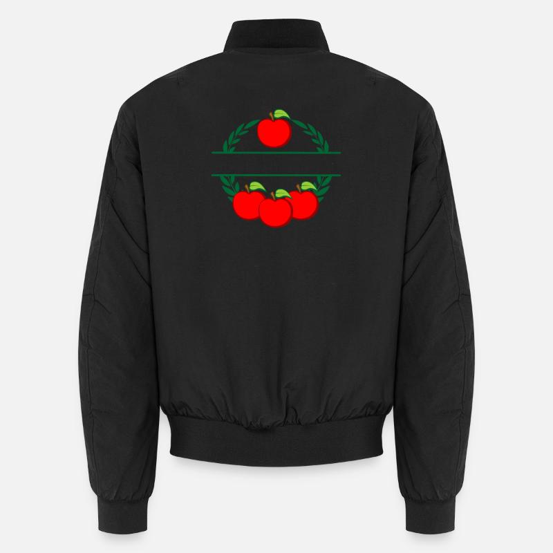 Apples in laurel wreath red apples - Unisex Bomber Jacket - black