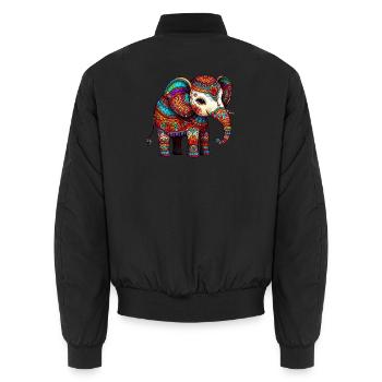 Éléphant - Bomber unisexe - noir - Dos - AI Model Male 185 light (185cm)