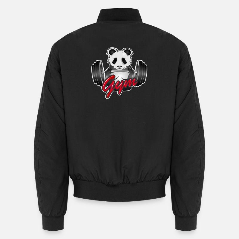 Ours panda bodybuilder avec haltère dans le gymnase Bomber unisexe