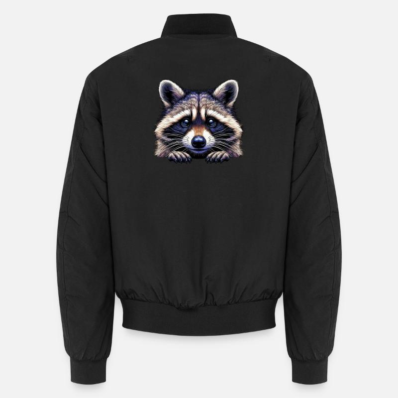Raccoon - Unisex Bomber Jacket - black