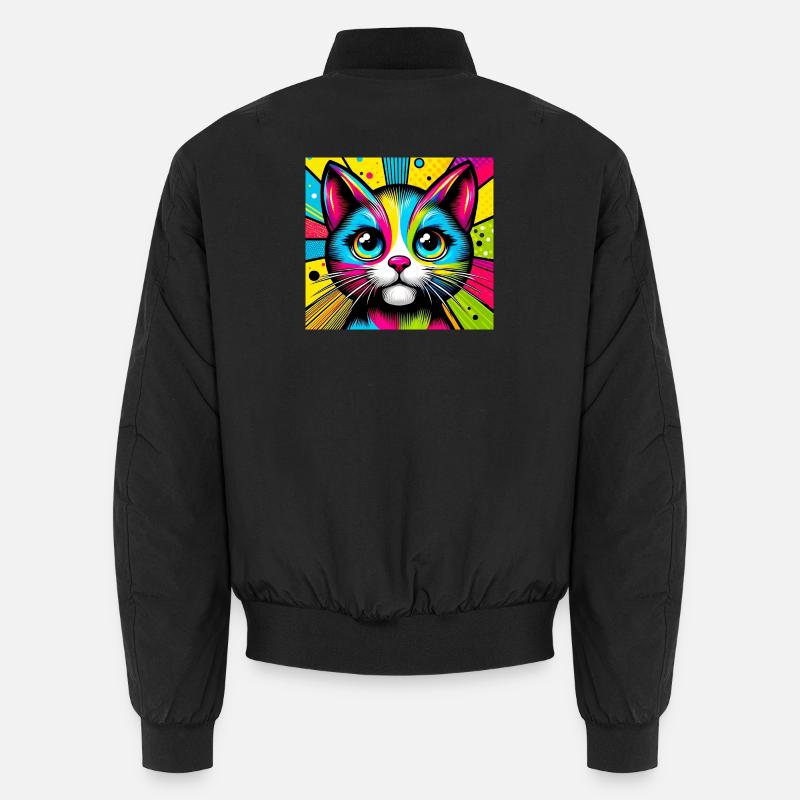 Cat Pop Art - Unisex Bomber Jacket - black
