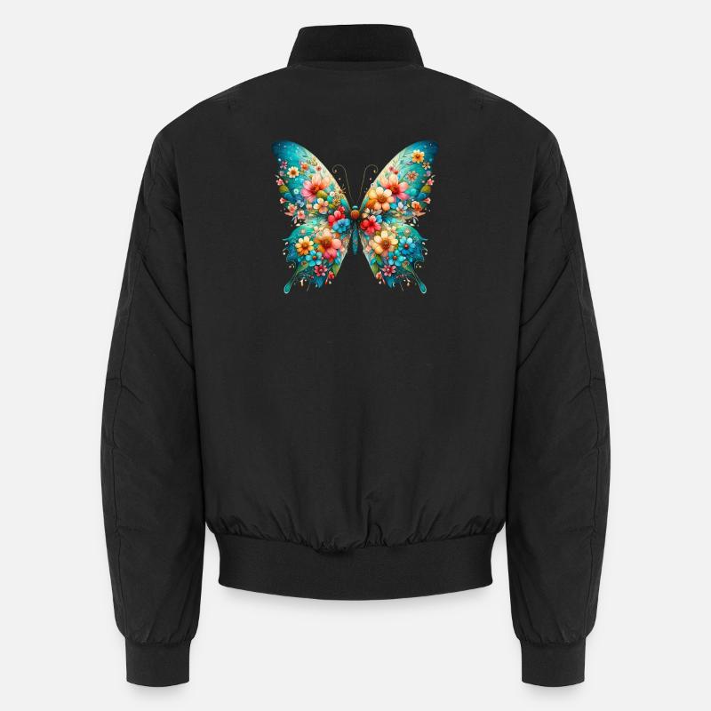 Papillon décoré de fleurs Bomber unisexe