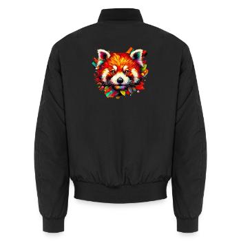 Kleiner Panda - Unisex Bomberjacke - Schwarz - Hinten - AI Model Male 185 light (185cm)