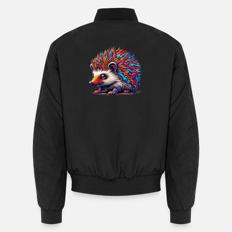 Hedgehog - Unisex Bomber Jacket - black