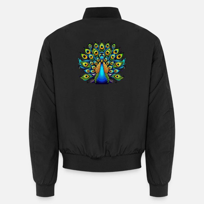 Peacock - Unisex Bomber Jacket - black