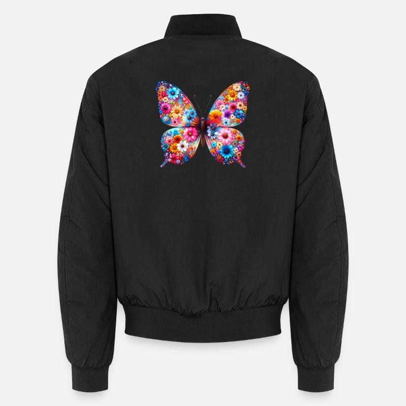Papillon décoré de fleurs Bomber unisexe