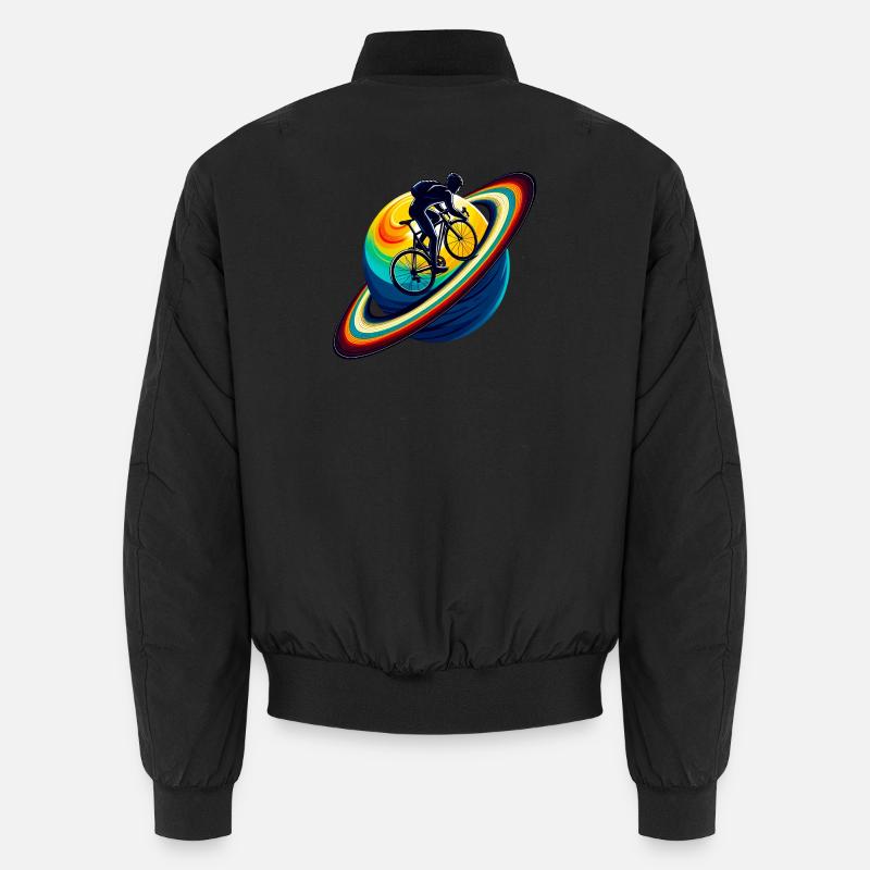 Radfahrer auf dem Saturn Unisex Bomberjacke