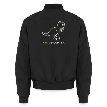 Vinosaurier mit Weinglas - Unisex Bomberjacke - Schwarz - Hinten - AI Model Male 185 light (185cm)
