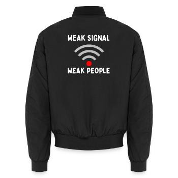 Signal faible - Bomber unisexe - noir - Dos - AI Model Male 185 light (185cm)