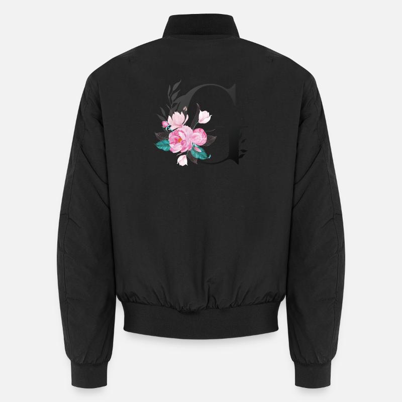 Elégante lettre 'G' avec des fleurs Bomber unisexe